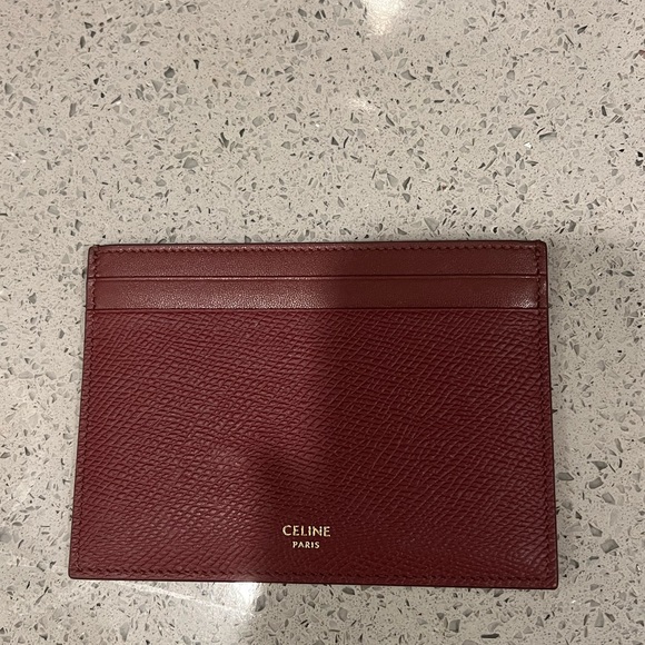 Celine Burgundy Card Holder - Picture 1 of 9